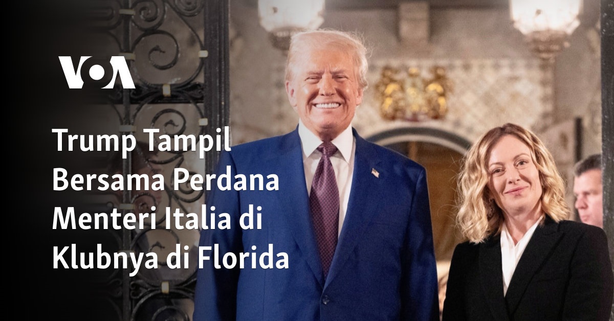 Trump Tampil Bersama Perdana Menteri Italia di Klubnya di Florida