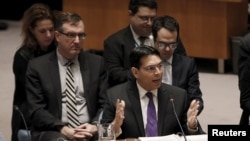 Danny Danon, représentant permanent d'Israel, devant le Conseil de sécurité de l'Onu, New York, le 26 janvier 2016. 