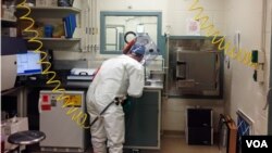 Un laboratoire dasn lequel des recherches sur Ebola sont menése.