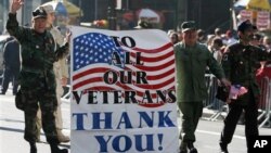 Các cựu chiến binh Mỹ diễu hành kỷ niệm ngày Cựu Chiến Binh tại New York