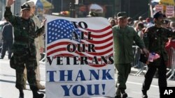 Retired U.S. Army veterans march up 5th Avenue during a parade on Veteran's Day. (File)