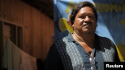FILE - Sergio Rojas indigenous land activist is pictured during a interview in Salitre, Buenos Aires de Puntarenas, Costa Rica, Oct. 2, 2015. 