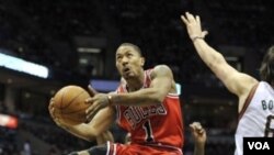  Derrick Rose, MVP de la saison régulière en 2011 avec les Chicago Bulls.