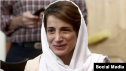 FILE - Iranian human rights lawyer Nasrin Sotoudeh is seen in a 2018 photo shared on social media.