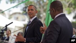 El presidente Barack Obama y su homólogo senegalés, Macky Sall, durante la rueda de prensa. 