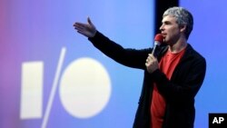 In this May 15, 2013 file photo, Google co-founder and CEO Larry Page speaks during the keynote presentation at Google I/O 2013 in San Francisco. (AP Photo/Jeff Chiu, File)