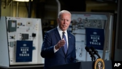 President Joe Biden speaks at Tidewater Community College, May 3, 2021, in Portsmouth, Virginia.