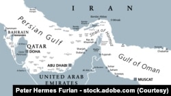 资料图片：霍尔木兹海峡是一条连接波斯湾与阿曼湾的水道，地处战略要冲，北临伊朗，南接阿联酋及阿曼飞地穆桑达姆。