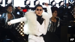 Psy performs in Times Square during New Year's Eve celebrations on Dec. 31, 2012 in New York. 