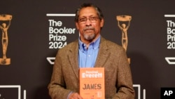 FILE - Percival Everett arrives at the Booker Prize award dinner in London, Nov. 12, 2024.