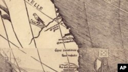 Detalj Waldseemuellerog zemljovida na kojemu je upisan naziv novog kontinenta, America
