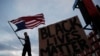 Protesters rally inn Las Vegas, Nevada, May 30, 202, over the death of George Floyd, a black man who was in police custody in Minneapolis.