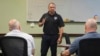 Christopher Day, a Border Patrol instructor and chaplain, directs a session at the Border Patrol Chaplain Academy, Nov. 20, 2024, in Dania Beach, Fla.