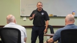 Christopher Day, a Border Patrol instructor and chaplain, directs a session at the Border Patrol Chaplain Academy, Nov. 20, 2024, in Dania Beach, Fla.