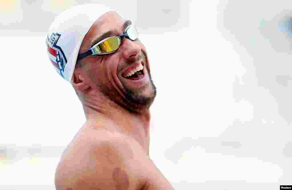 Le nageur américain Michael Phelps s'entraîne au centre de San Antonio, Texas, le 16 juillet 2016.