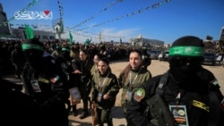 Four Israeli female soldiers, Naama Levy, Liri Albag, Daniella Gilboa and Karina Ariev, are released as part of a ceasefire and a hostages-prisoners swap deal between Hamas and Israel, in Gaza City