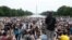 Demonstrators protest Saturday, June 6, 2020, at the Lincoln Memorial in Washington, over the death of George Floyd, a black man who was in police custody in Minneapolis. Floyd died after being restrained by Minneapolis police officers. 