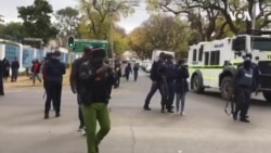 Police Firing Rubber Bullets At Zimbabweans Protesting Outside Embassy in Pretoria