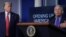 El presidente Donald Trump junto al doctor Anthony Fauci, del equipo designado por la Casa Blanca para gestionar la pandemia, durante la presentación de la guía para “Abrir América de Nuevo”, el 16 de abril de 2020.