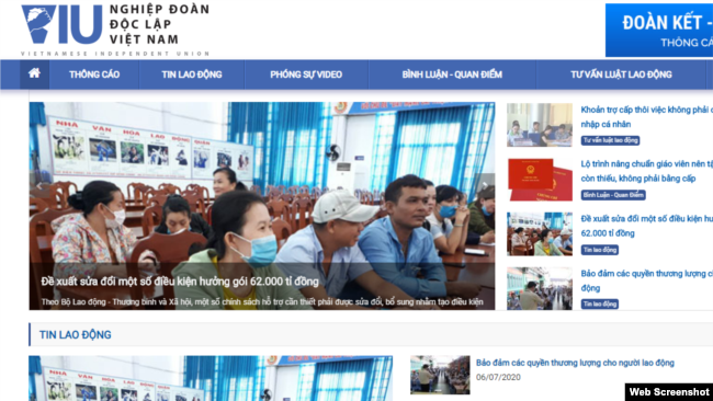 Trang web của Nghiệp đoàn Độc lập Việt Nam.