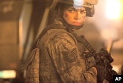 Michelle Rodriguez in a scene from "Battle: Los Angeles"