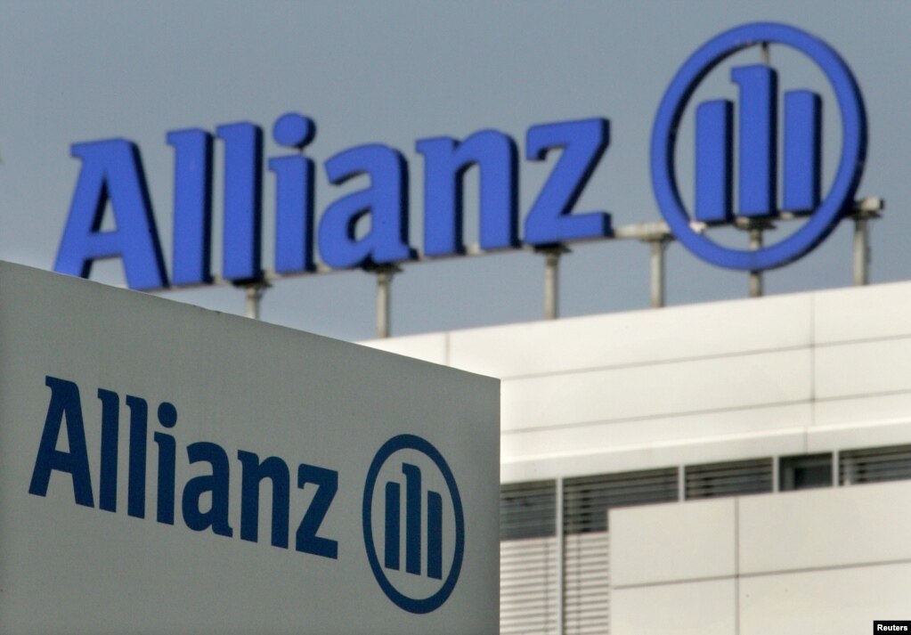 德国最大保险公司安联集团的徽标在其慕尼黑总部前。（资料照片）(photo:VOA)