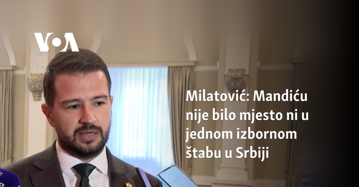 Milatović: Andriji Mandiću Nije Bilo Mjesto Ni U Jednom Izbornom štabu ...