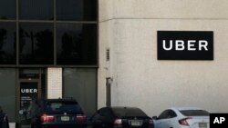 An Uber office is seen in Secaucus, New Jersey, Nov. 15, 2019.
