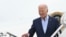 U.S. President Joe Biden steps off Air Force One upon arrival at Francis S. Gabreski Airport in Westhampton Beach, New York, on June 29, 2024.
