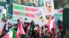 People rally to support recent anti-government protests in Iran, in Toronto, Canada, Nov. 24, 2019. B’nai Brith Canada, a Canadian Jewish human rights group, joined the Council of Iranian Canadians in organizing the rally. (Jigar Patel, VOA Persian)