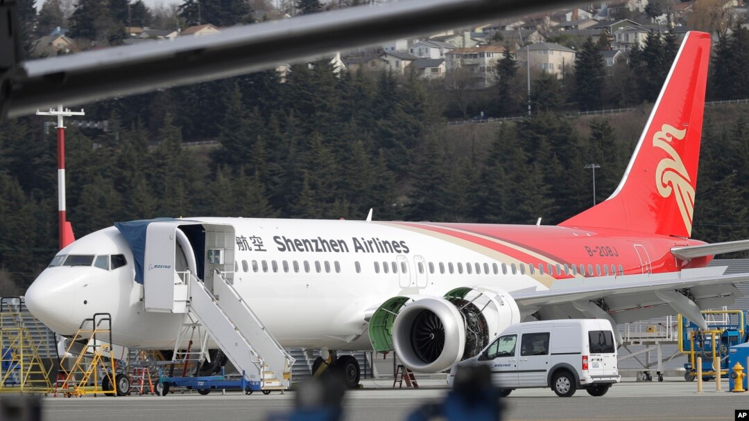 A brand-new Shenzhen Airlines Boeing 737 Max 8 airplane sits parked at Boeing Field, March 14, 2019, in Seattle. The fatal crash Sunday of a 737 Max 8 operated by Ethiopian Airlines was the second fatal flight for the model in less than six months.
