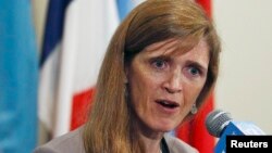 La embajadora en ONU, Samantha Power, ha estado reuniéndose con importantes legisladores en el Capitolio.