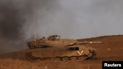 واحدهای نظامی اسرائیل هفته گذشته رزمایشی را در بلندی های جولان در نزدیکی مرز بین این کشور و سوریه برگزار کردند
