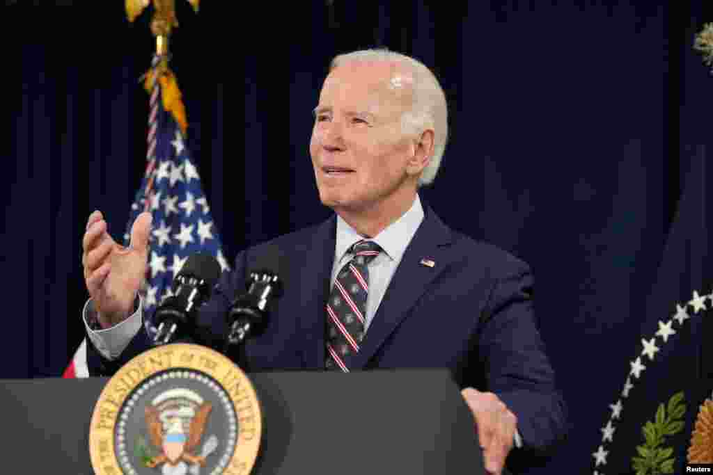 U.S. President Joe Biden speaks on the death of former U.S. President and Nobel Peace Prize recipient Jimmy Carter, who died at the age of 100, at the Company House Hotel, in Christiansted, St. Croix, U.S. Virgin Islands, Dec. 29, 2024.