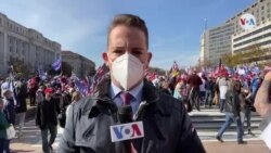 Protestantes se reúnen en la Plaza de la Libertad, Washington