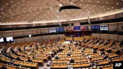 Vista general de la sede del Parlamento Europeo en Bruselas, en una sesión en septiembre de 2020.