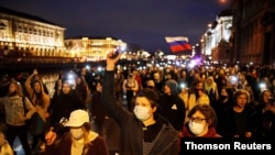 Rally in support of Alexei Navalny in Saint Petersburg, April 21, 2021. 