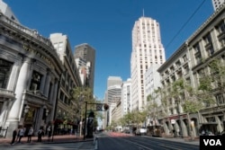 Downtown San Francisco, California, April 5, 2016. (M. O'Sullivan/VOA)