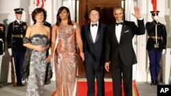 اوباما و همسرش میزبان ماتیو رنزی نخست وزیر ایتالیا و همسرش. 