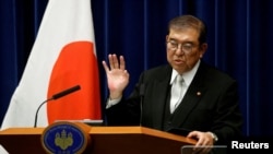 FILE - Shigeru Ishiba, Japan's prime minister, speaks during a news conference at the prime minister's official residence in Tokyo, Japan, on Nov. 11, 2024. 