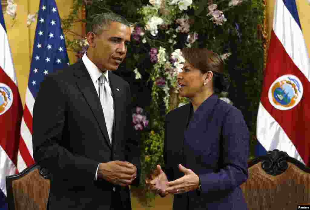 Serok Barack Obama &ucirc; Seroka Kosta R&icirc;kay&ecirc; Laura Chinchilla.
