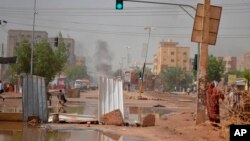 Une rue de Khartoum, après les manifestations de désobéissance civile dans la capitale soudanaise le 5 juin 2019.