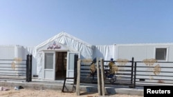 FILE - A view of a field hospital for medical evacuees amid the ongoing conflict between Israel and the Palestinian Islamist group Hamas, which has been built at Sheikh Zuweid near Al-Arish, Sinai Peninsula, Egypt November 1, 2023