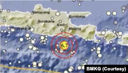 Gempa bumi dengan magnitudo (M) 6,7 terjadi di Jawa Timur pada Sabtu (10/4). (Foto: Courtesy/BMKG)