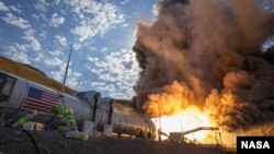 Booster Test for Space Launch System Rocket