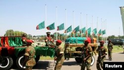 Upacara pemakaman Presiden Zambia Michael Sata di Lusaka, Selasa (11/11).