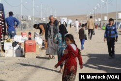 Many Iraqi families of IS fighters live in refugee camps like this one in the Haj Ali camp in northern Iraq, Dec. 27, 2017. Roughly 1,400 foreign women and children are being held separately with unknown futures, according to Human Rights Watch.