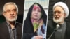 از راست:‌ مهدی کروبی، زهرا رهنورد و میر حسین موسوی، رهبران جنبش سبز