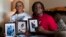 FILE - Charlene Roberts and her grandson Princeton Roberts, 11, pose with portraits of her son Kevin and daughter Jessie on Friday, Aug. 4, 2023, in Knoxville, Tenn. Roberts' son, Kevin, was killed in 2021 and her daughter, Jessie, in 2019. 