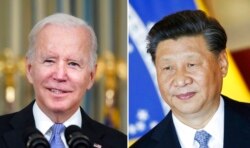 FILE - This combination image shows U.S. President Joe Biden in Washington, Nov. 6, 2021, and China's President Xi Jinping in Brasília, Brazil, Nov. 13, 2019.